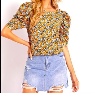 Rose & Olive | Puffed Ruching Sleeve Top | Perfect for Fall